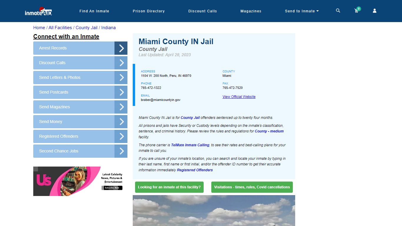 Miami County IN Jail - Inmate Locator - Peru, IN